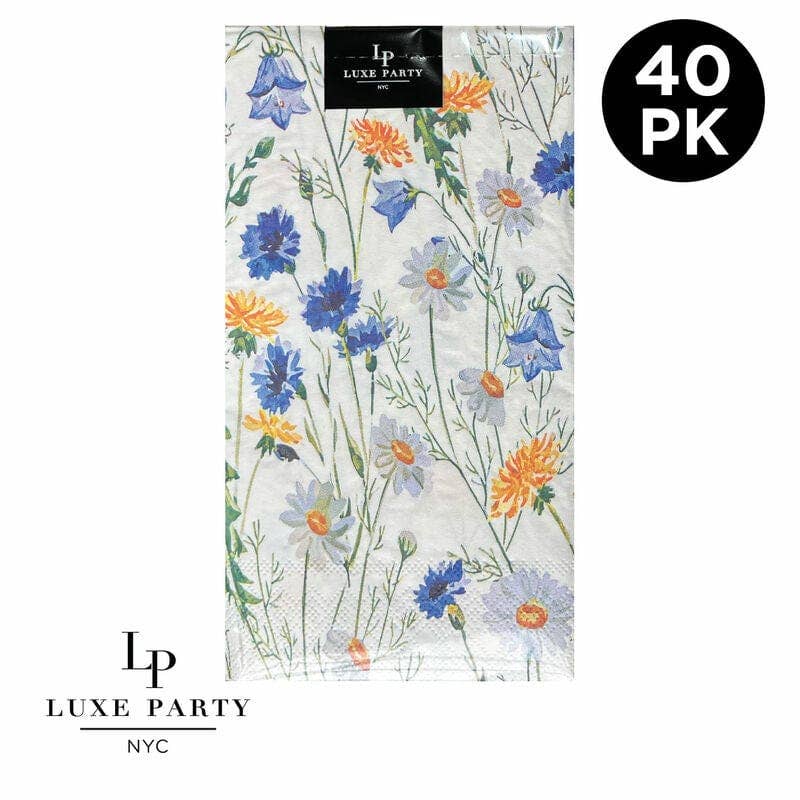 Wild Flowers Paper Dinner Napkins | 40 Napkins: 40 Dinner Napkins - 4.5" x 7.75"