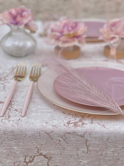 Round Mauve • Gold Plastic Plates | 10 Pack