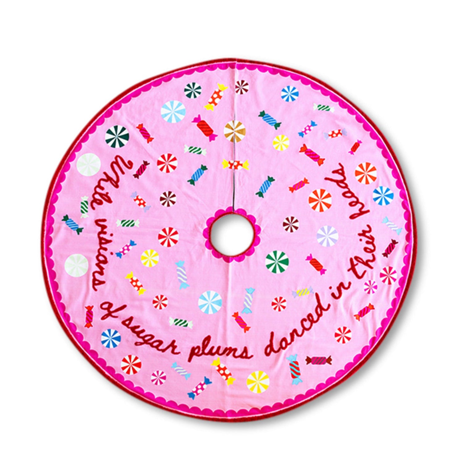 Sugar Plums Embroidered Tree Skirt