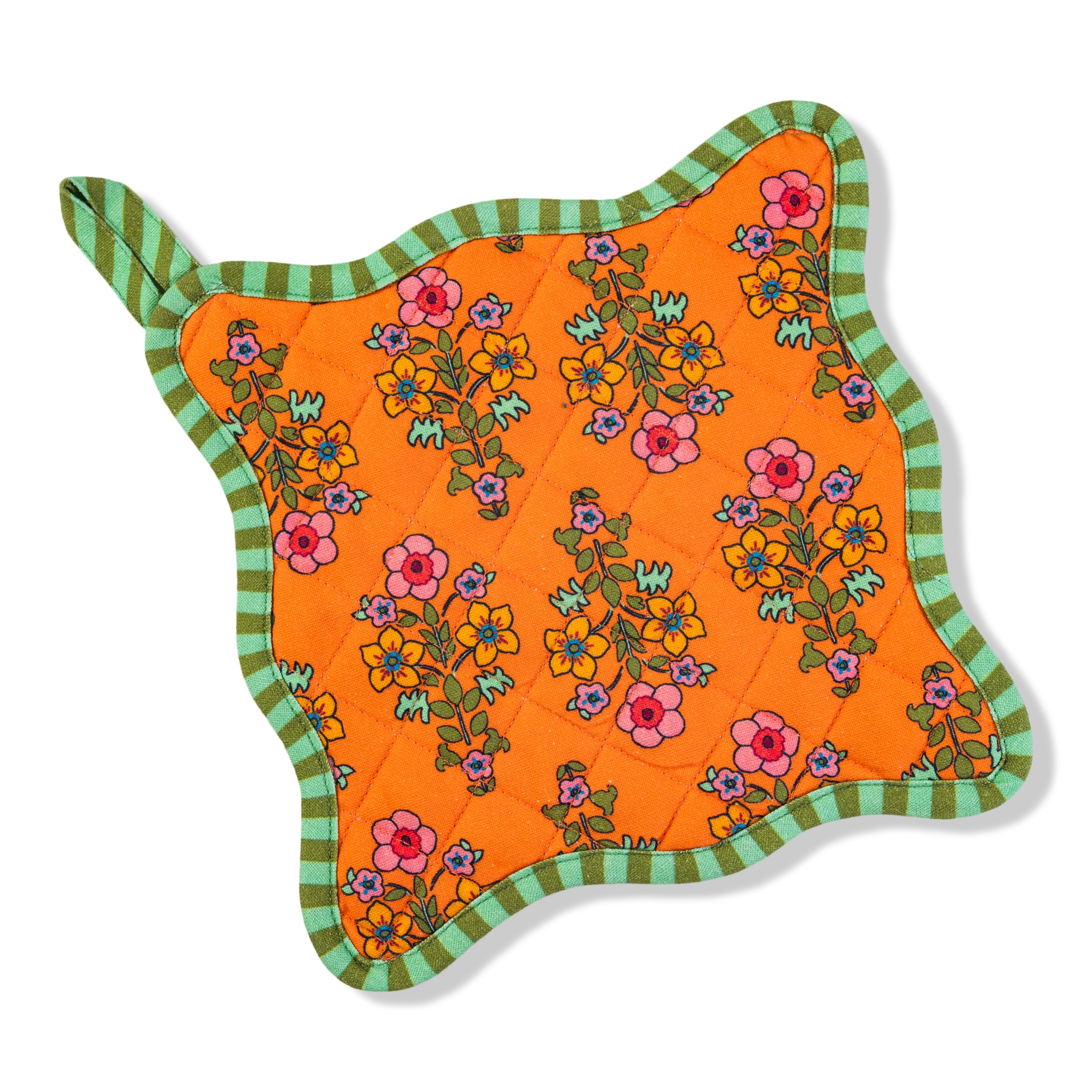 Orange Pot Holder &amp; Oven Mitt