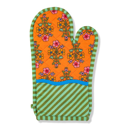 Orange Pot Holder &amp; Oven Mitt