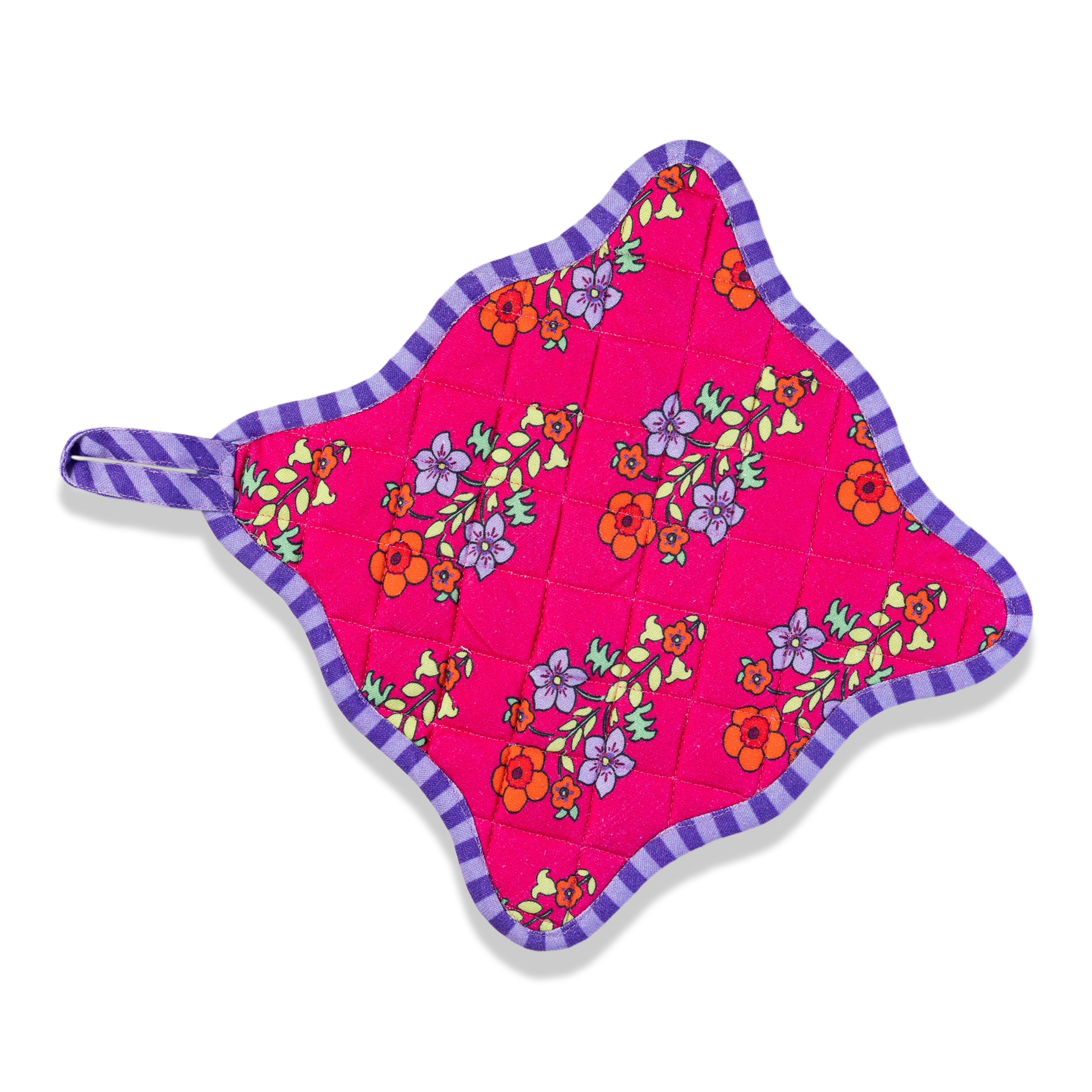 Fuchsia Pot Holder &amp; Oven Mitt