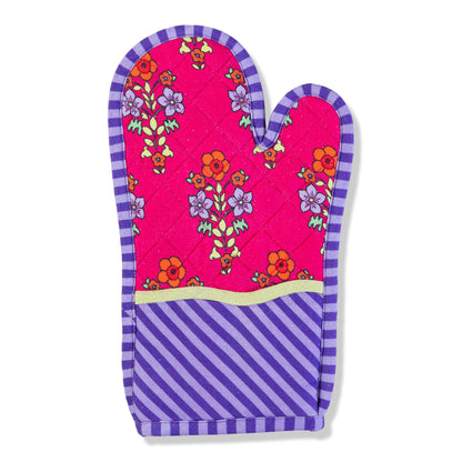 Fuchsia Pot Holder &amp; Oven Mitt