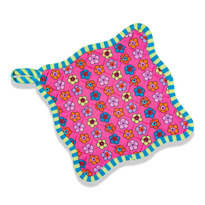 Pink Pot Holder &amp; Oven Mitt