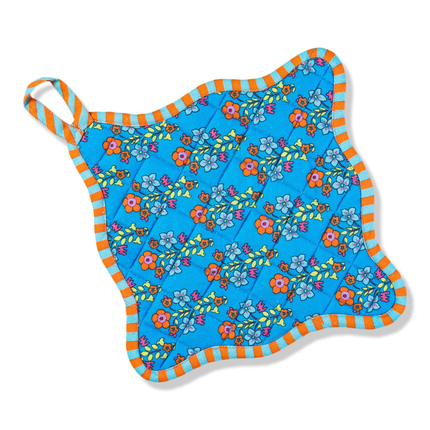 Blue Pot Holder &amp; Oven Mitt