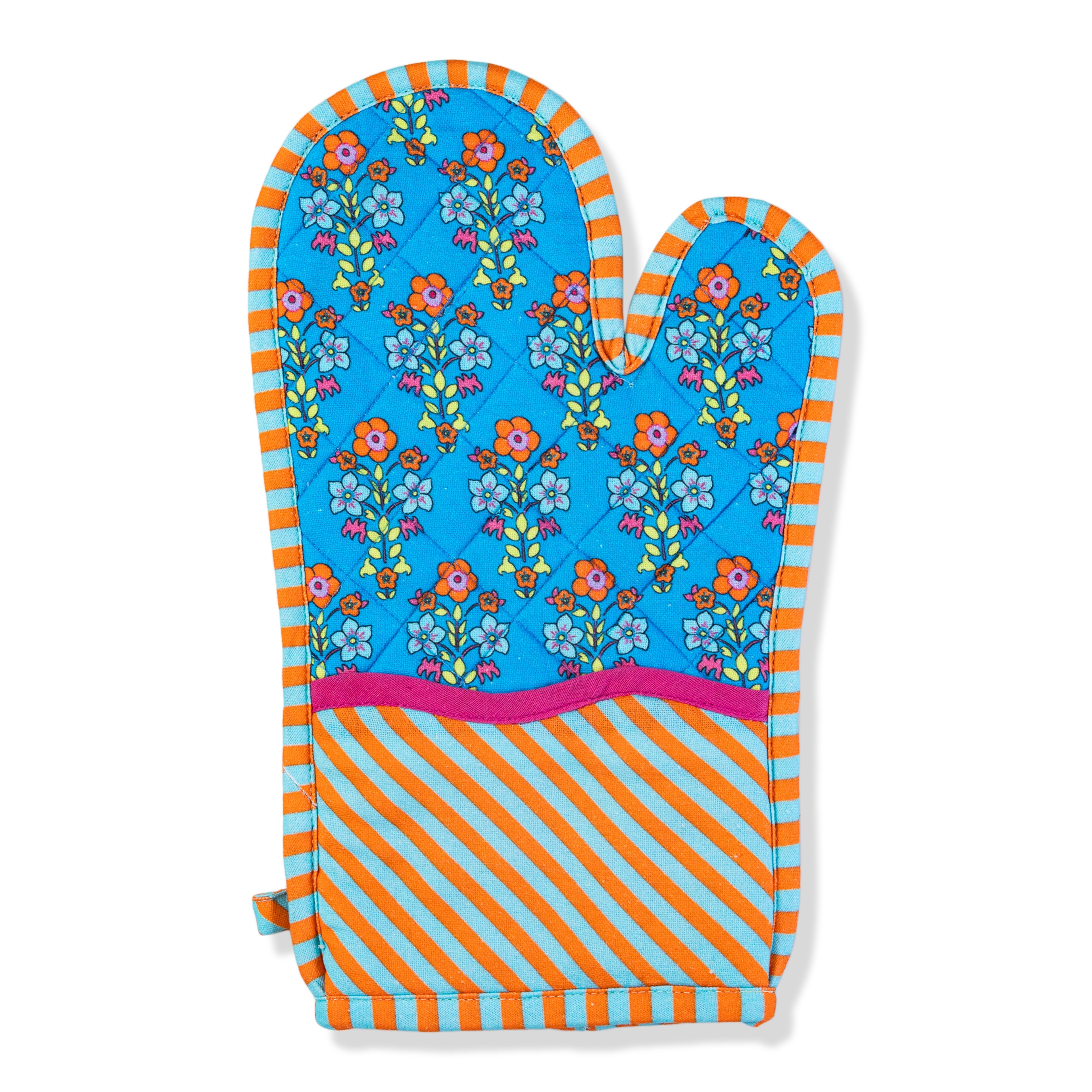 Blue Pot Holder &amp; Oven Mitt