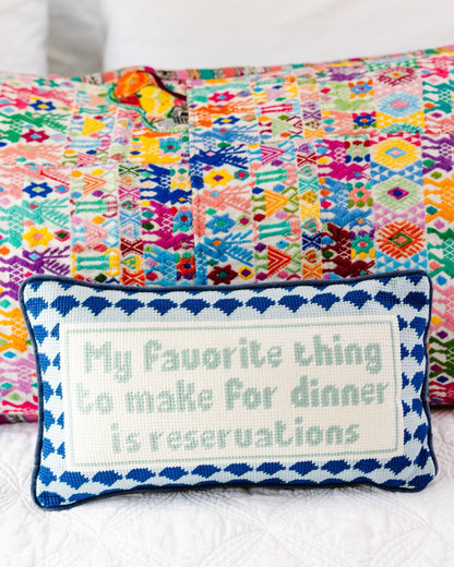 Reservations Needlepoint Pillow