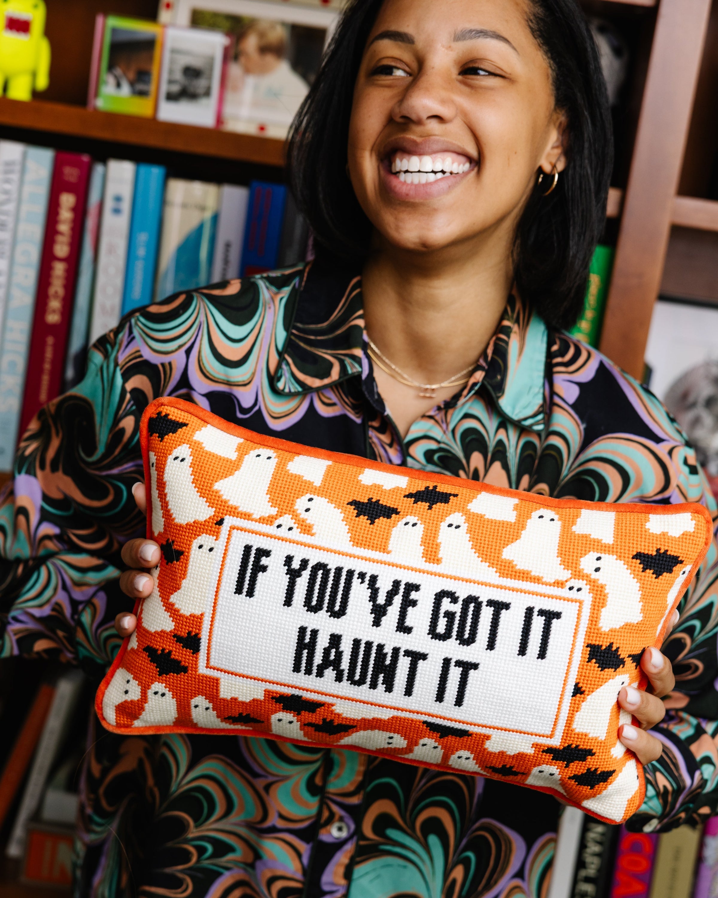 Haunt It Needlepoint Pillow