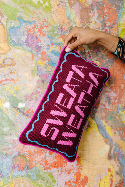 Sweata Weatha Needlepoint Pillow