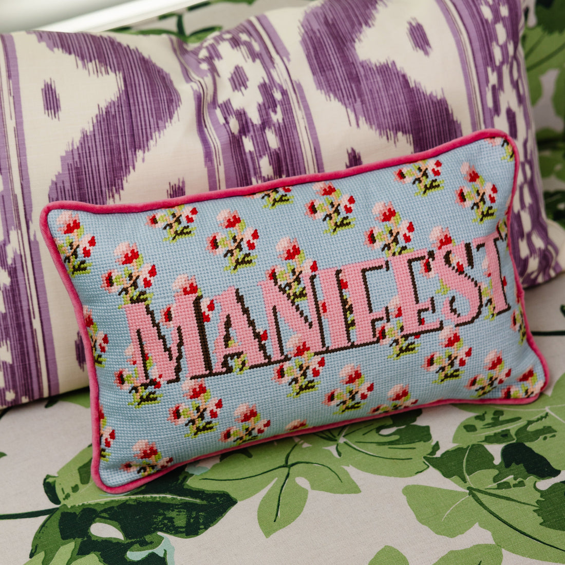 Manifest Needlepoint Pillow