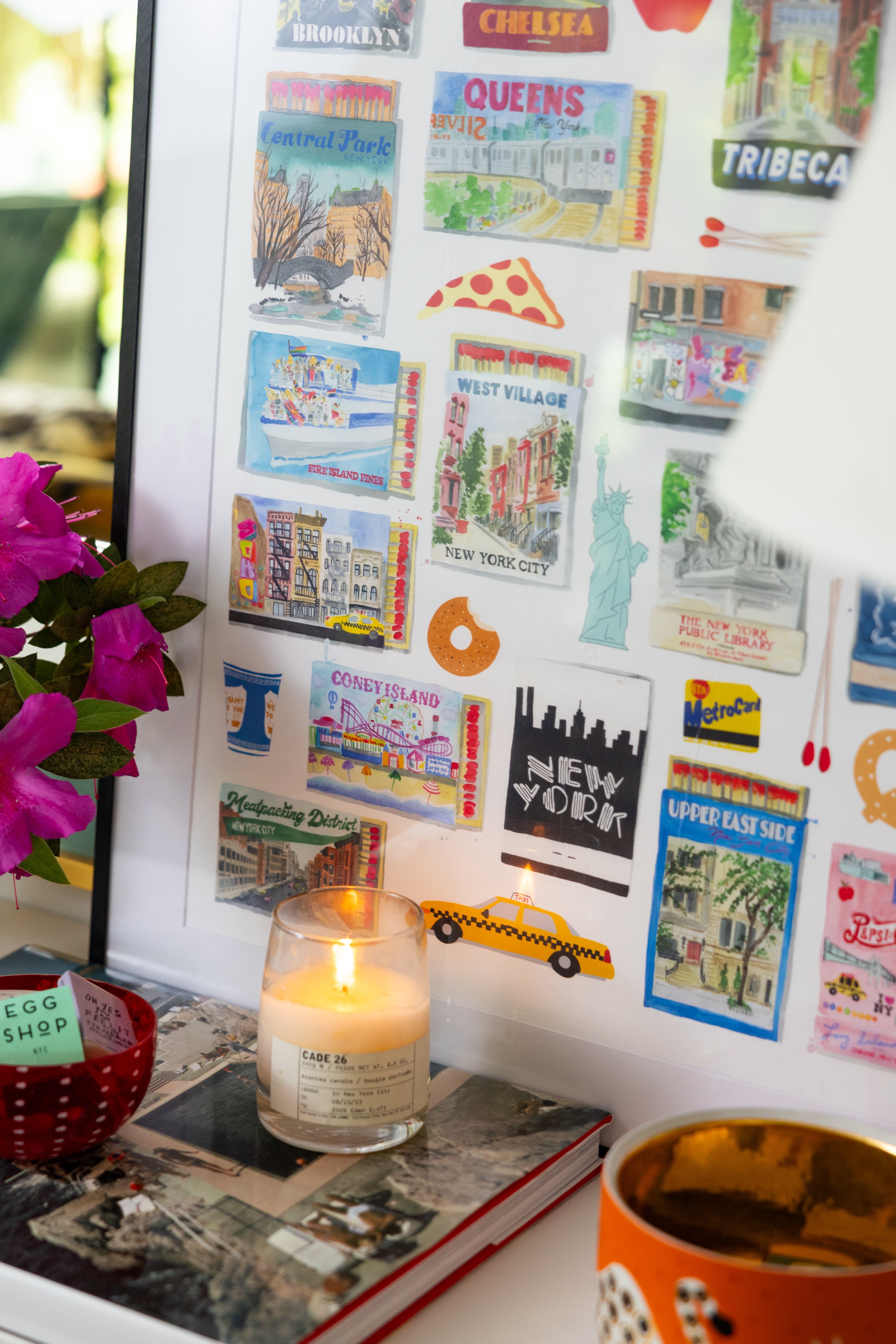 NYC Boroughs Matchbook Art Print