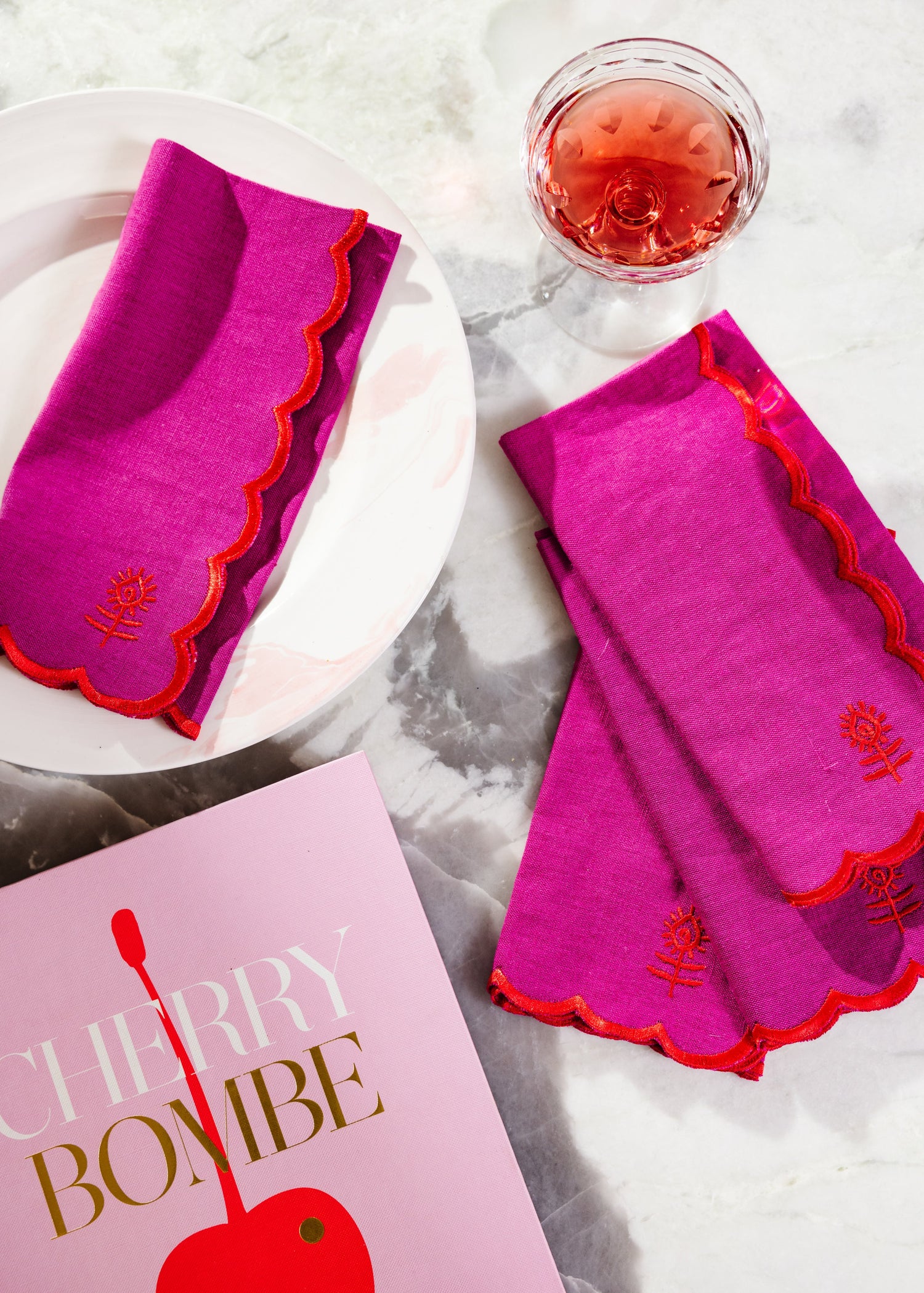 Icon Linen Napkins S/4 - Plum + Cherry