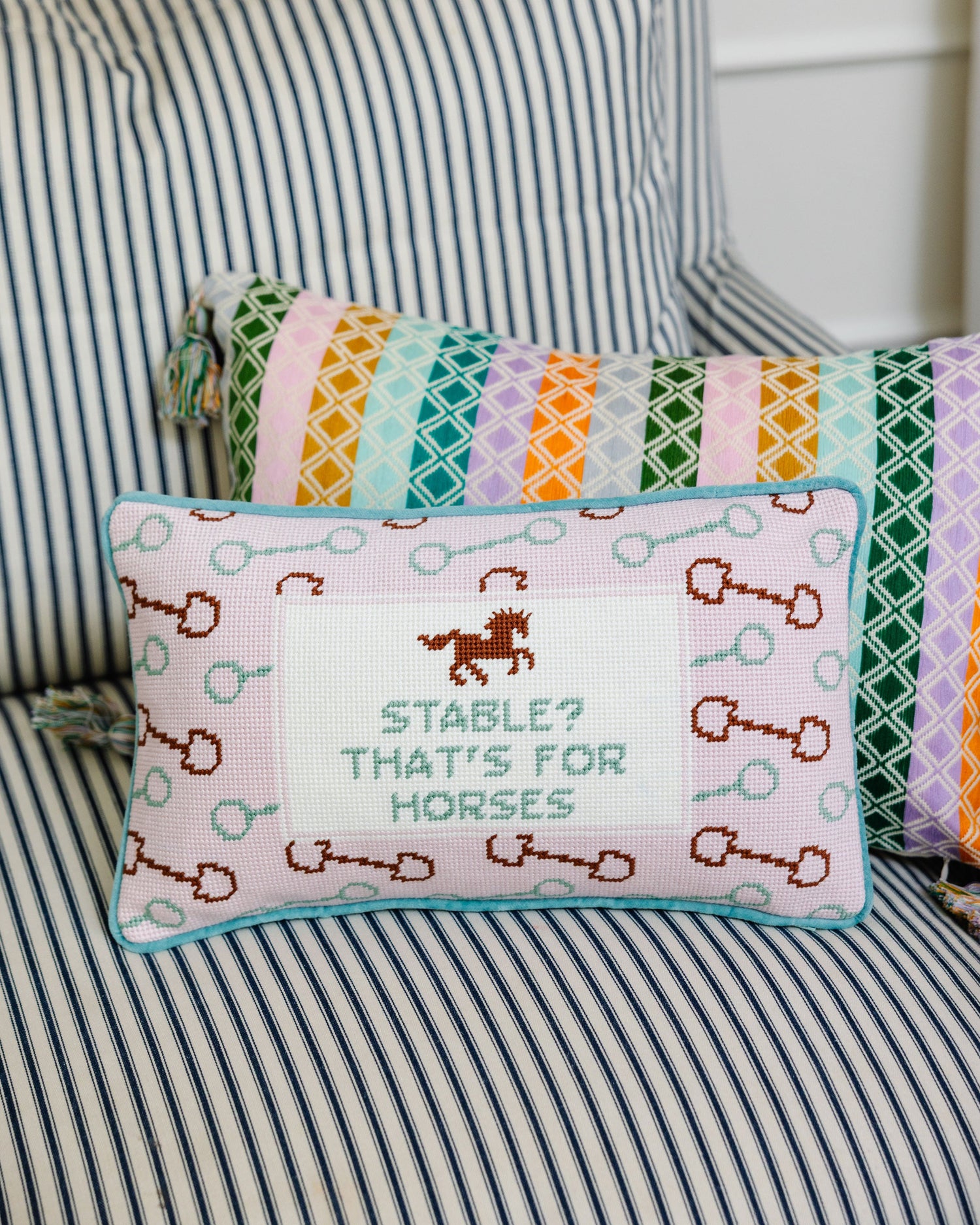 Stable Needlepoint Pillow