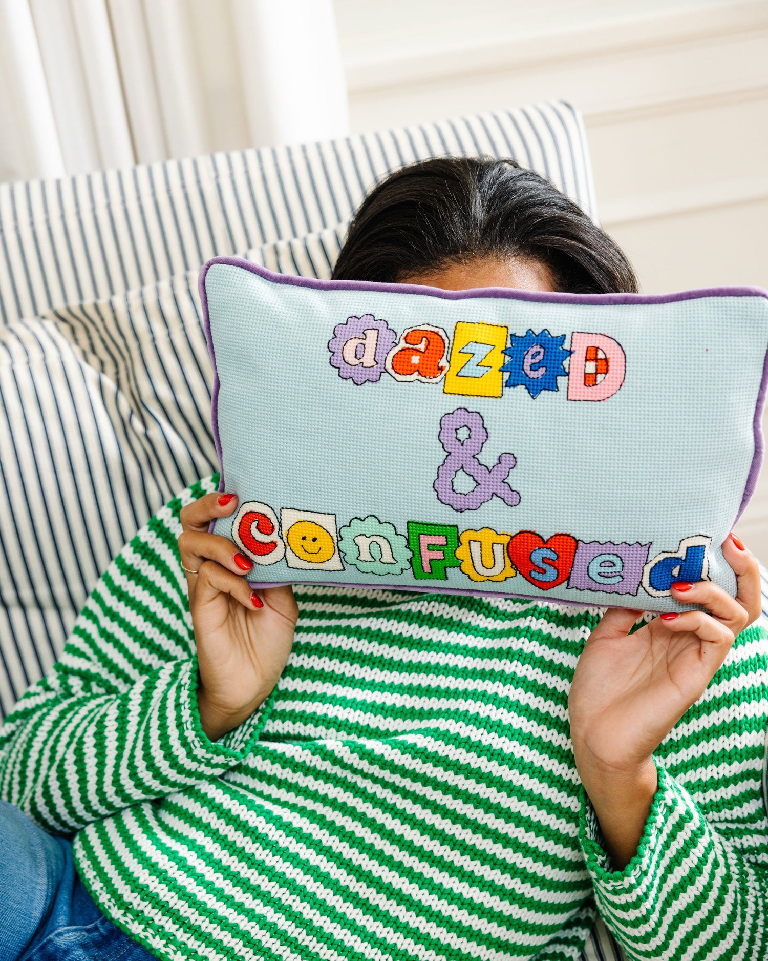 Dazed &amp; Confused Needlepoint Pillow