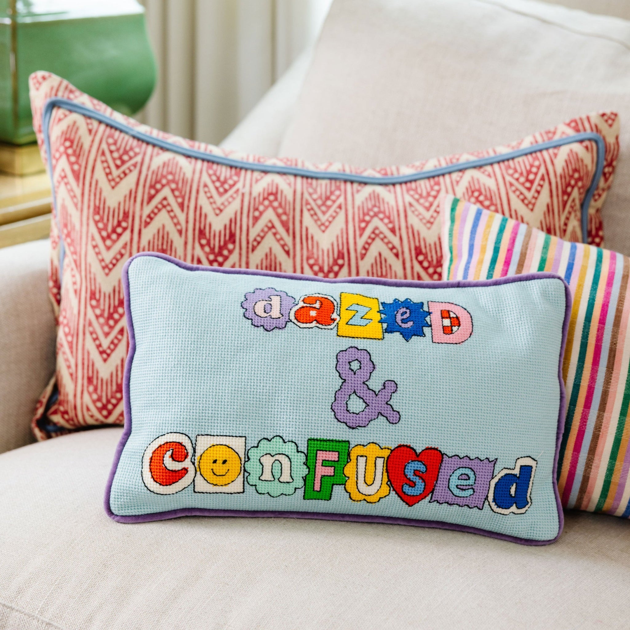 Dazed &amp; Confused Needlepoint Pillow