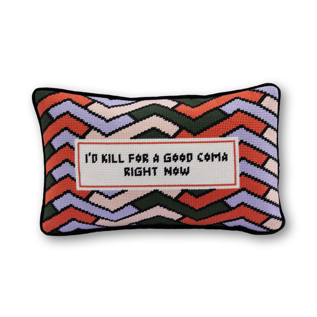 Good Coma Needlepoint Pillow
