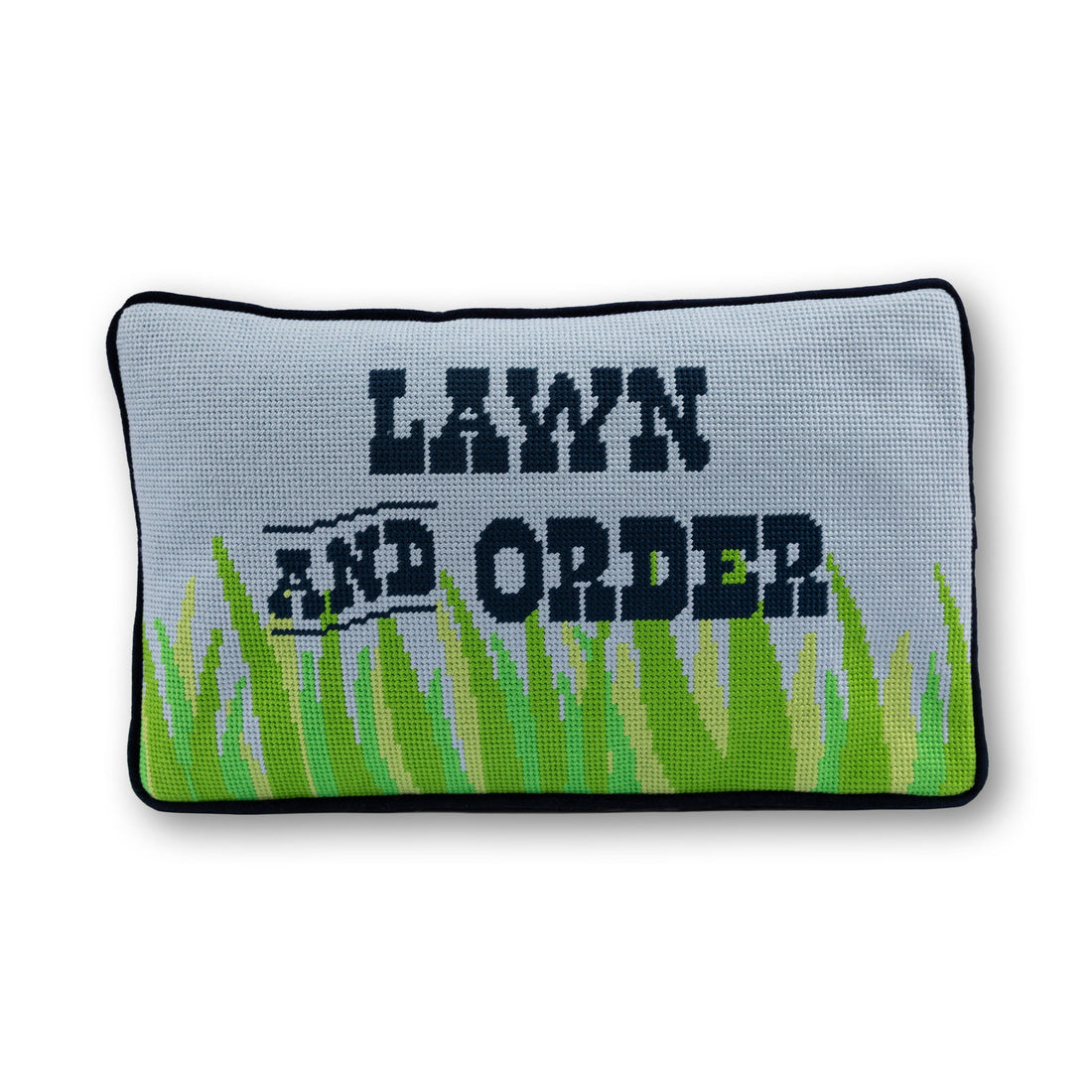 Lawn &amp; Order Needlepoint Pillow