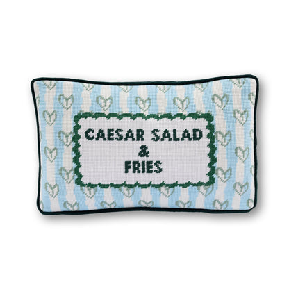 Girl Dinner Needlepoint Pillow