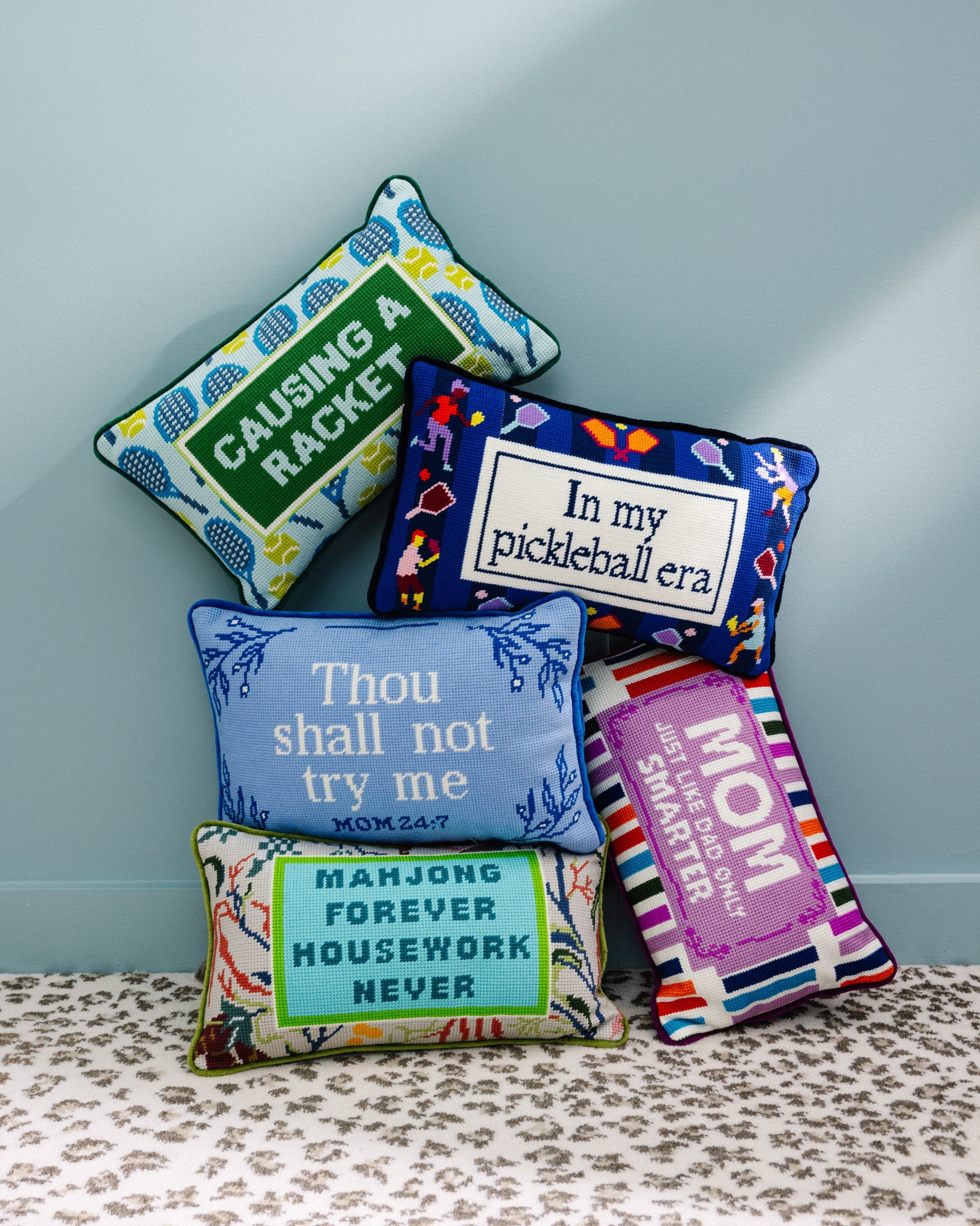 Try Me Needlepoint Pillow