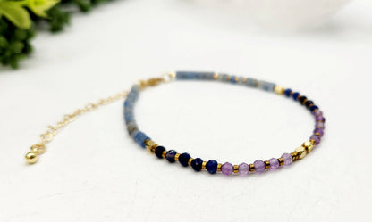 ANXIETY SUPPORT-Amethyst/Sodalite/Blue Aventurine -Bracelet