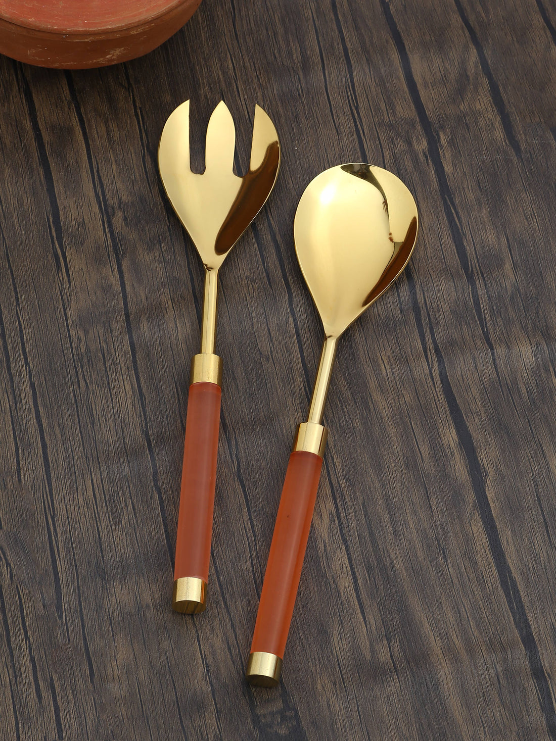 Metal &amp; Resin Salad Server 2- Piece Set