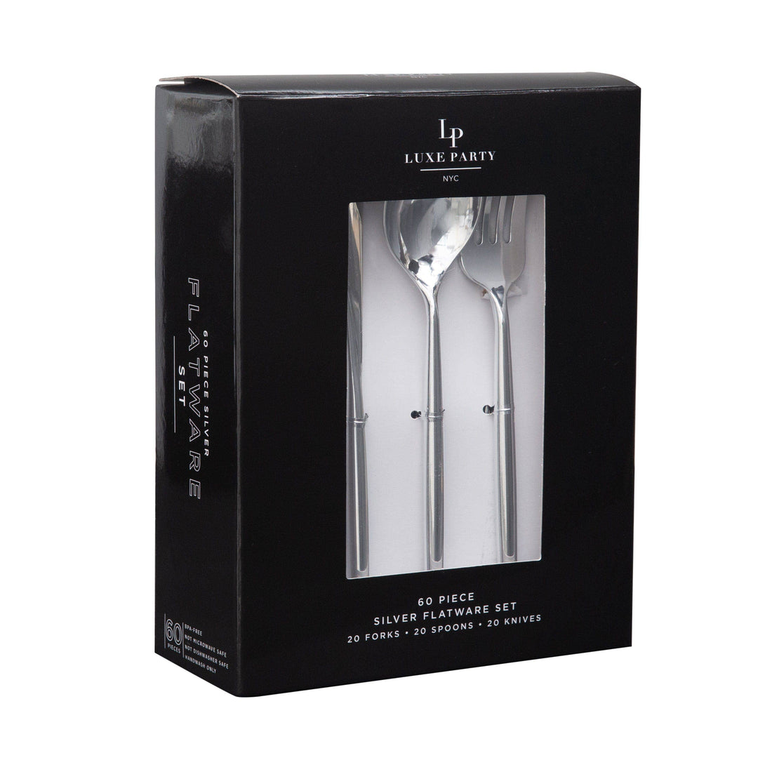 Matrix Silver Plastic Cutlery Set | 60 Pieces