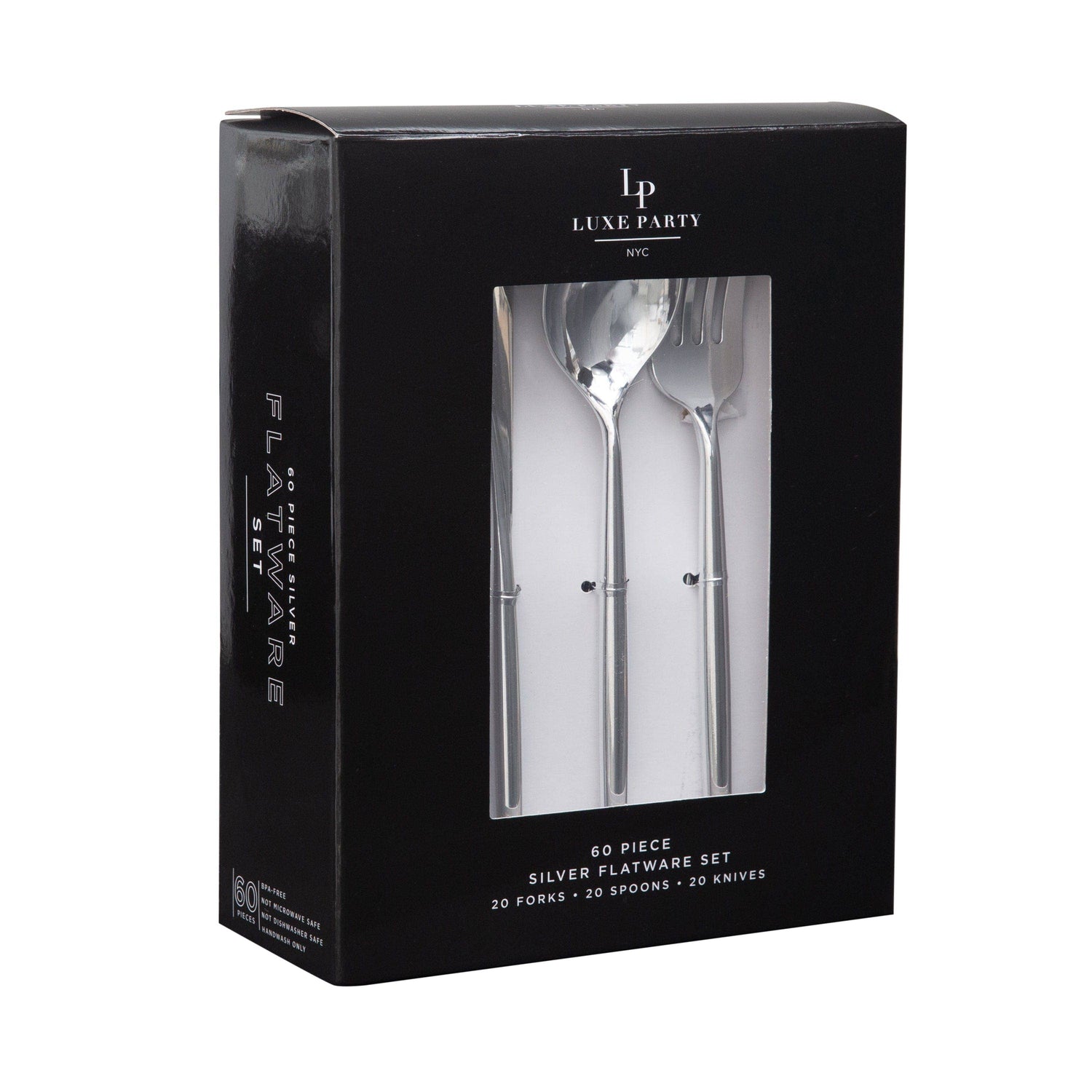 Matrix Silver Plastic Cutlery Set | 60 Pieces