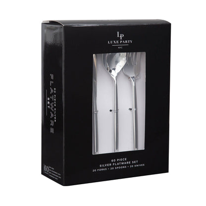 Matrix Silver Plastic Cutlery Set | 60 Pieces