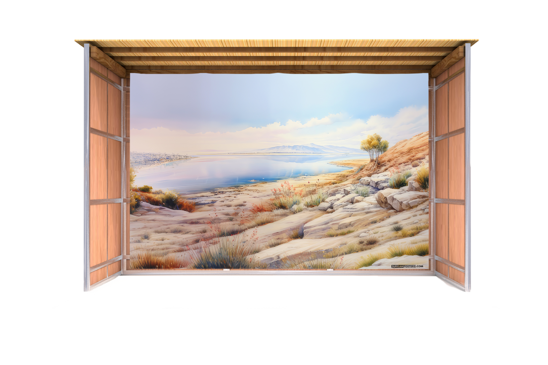 Kinneret Watercolor Sukkah Mural