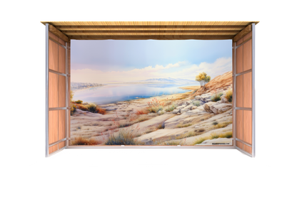 Kinneret Watercolor Sukkah Mural