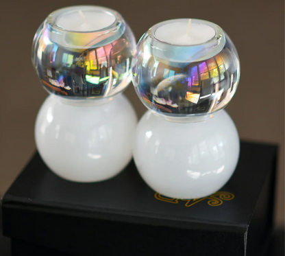 Color Block Bubble Crystal Tealight Holders