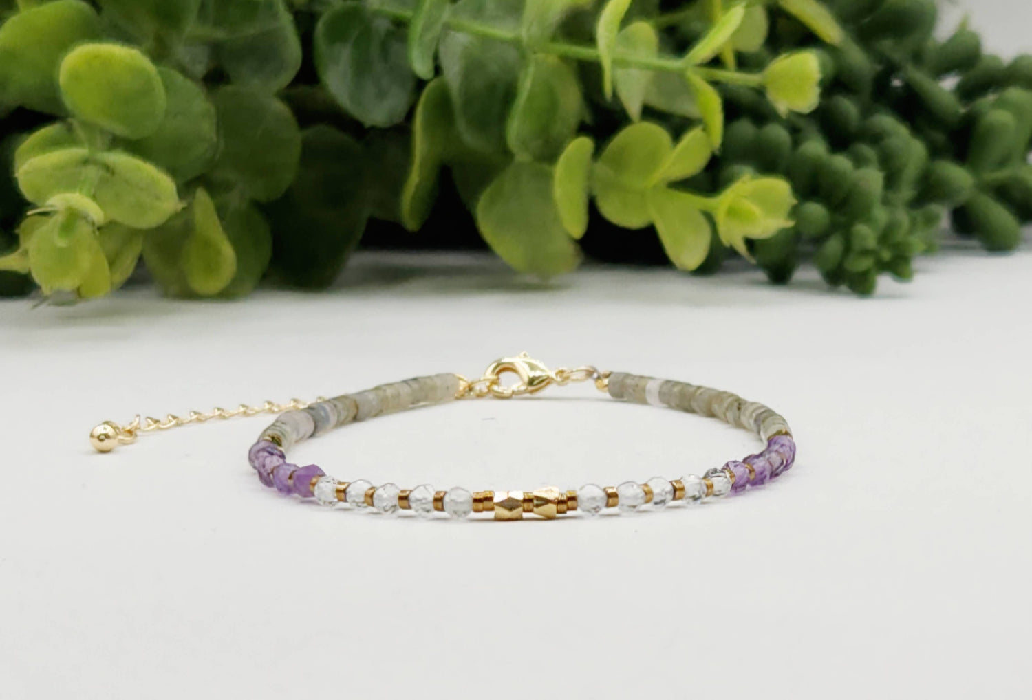TRANSFORMATION/CHANGE-Quartz/Amethyst/Labradorite Bracelet