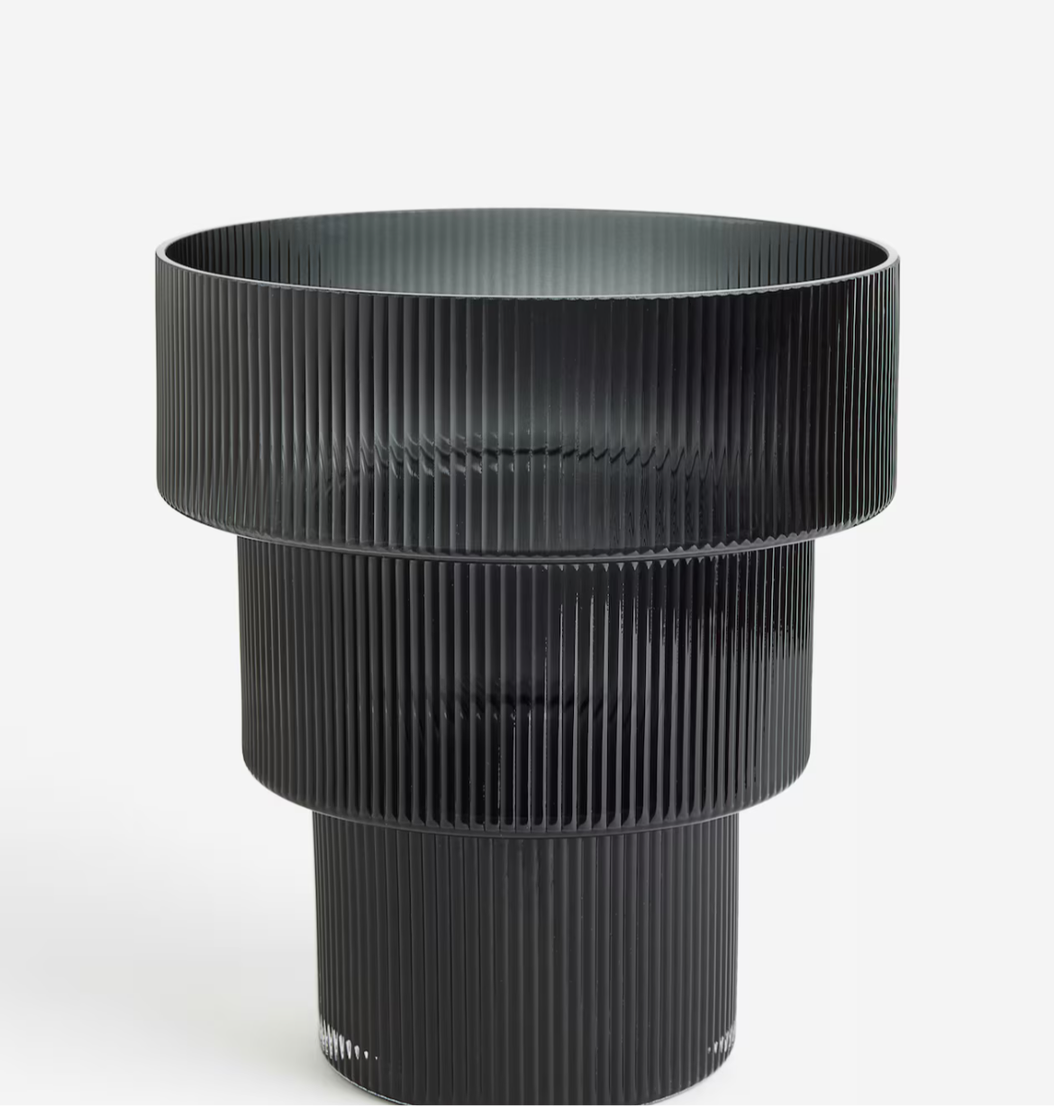 Glass fluted vase