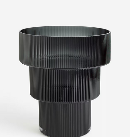 Glass fluted vase