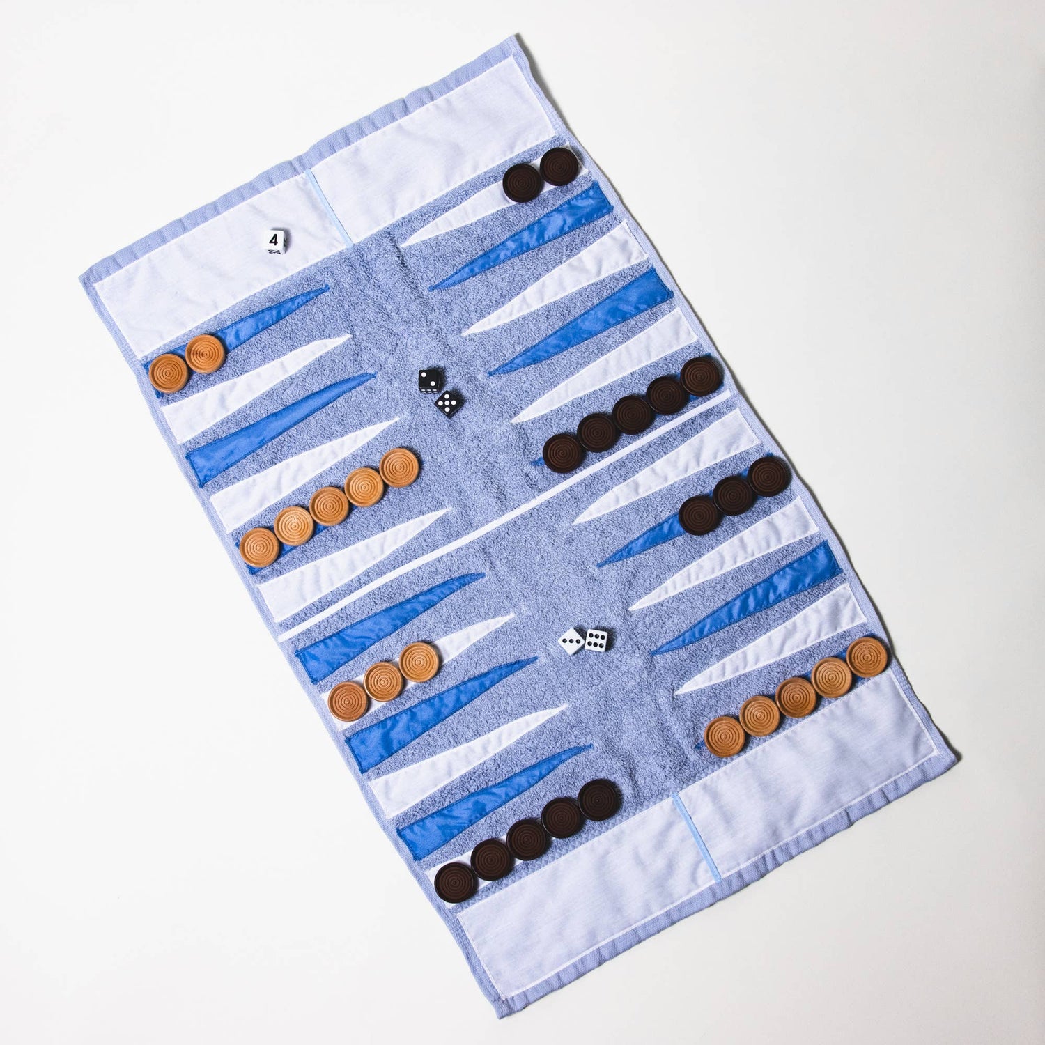 Light Blue &amp; White Outdoor/Travel Backgammon Set: Plastic