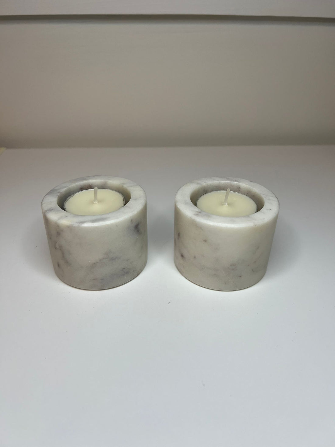 White Marble
Cylinder Tea Light
Holder | Set of 2