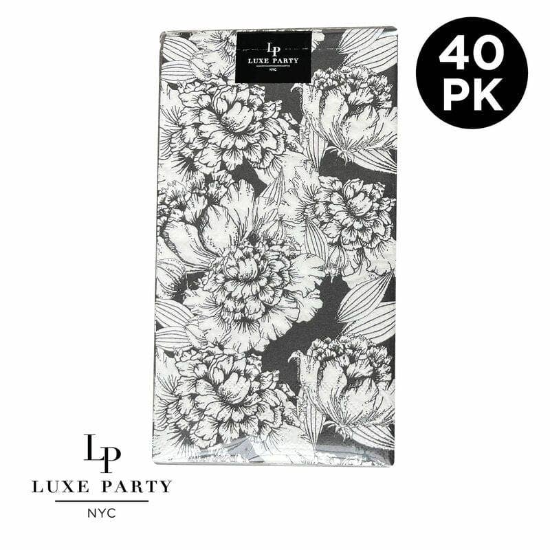 Black and White Paper Dinner Napkins | 40 Napkins: 50 Dinner Napkins - 4.5" x 7.75"