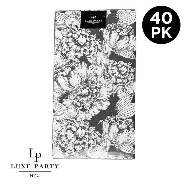 Black and White Paper Dinner Napkins | 40 Napkins: 50 Dinner Napkins - 4.5&quot; x 7.75&quot;