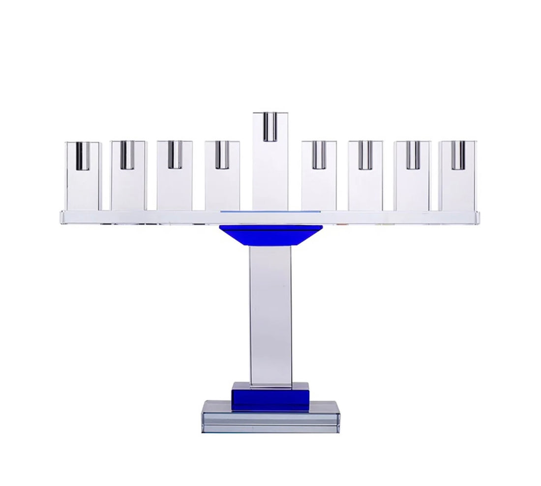 Crystal and blue menorah PRE-ORDER