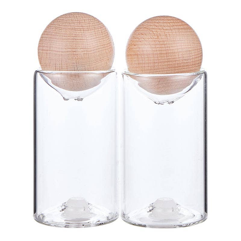 Glass Salt + Pepper Shakers