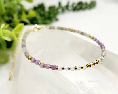TRANSFORMATION/CHANGE-Quartz/Amethyst/Labradorite Bracelet