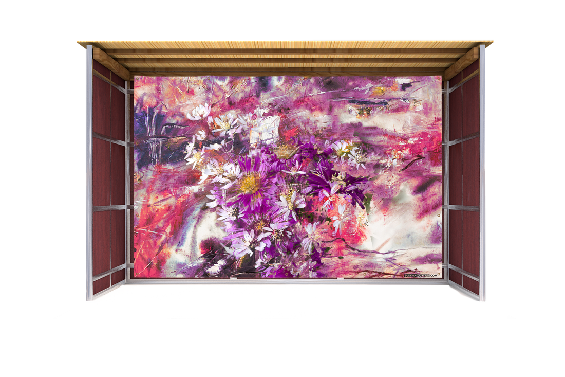 Abstract Florals Sukkah Mural