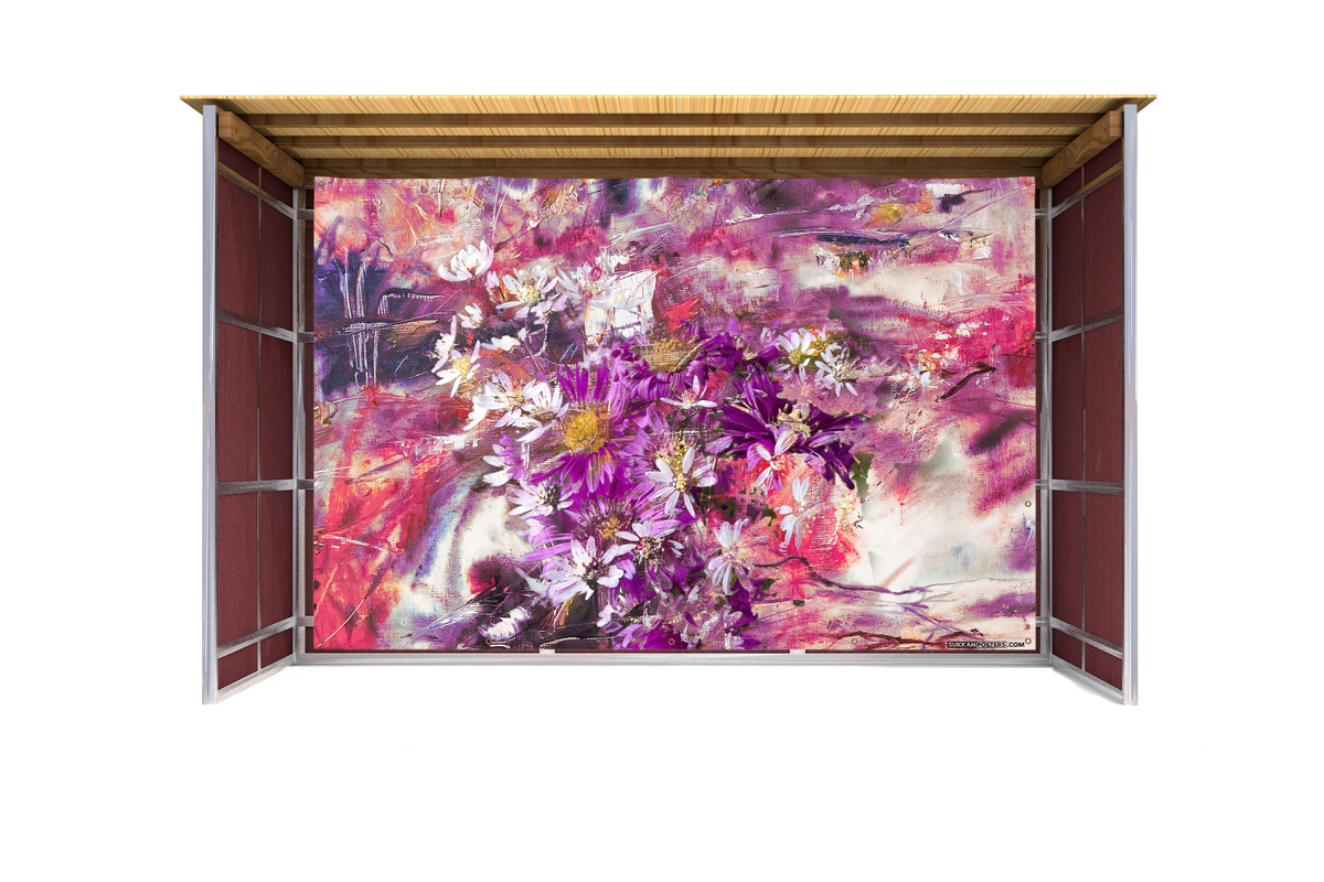 Abstract Florals Sukkah Mural