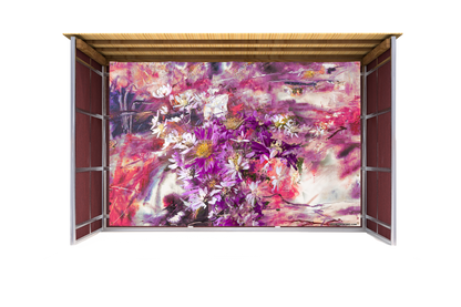 Abstract Florals Sukkah Mural
