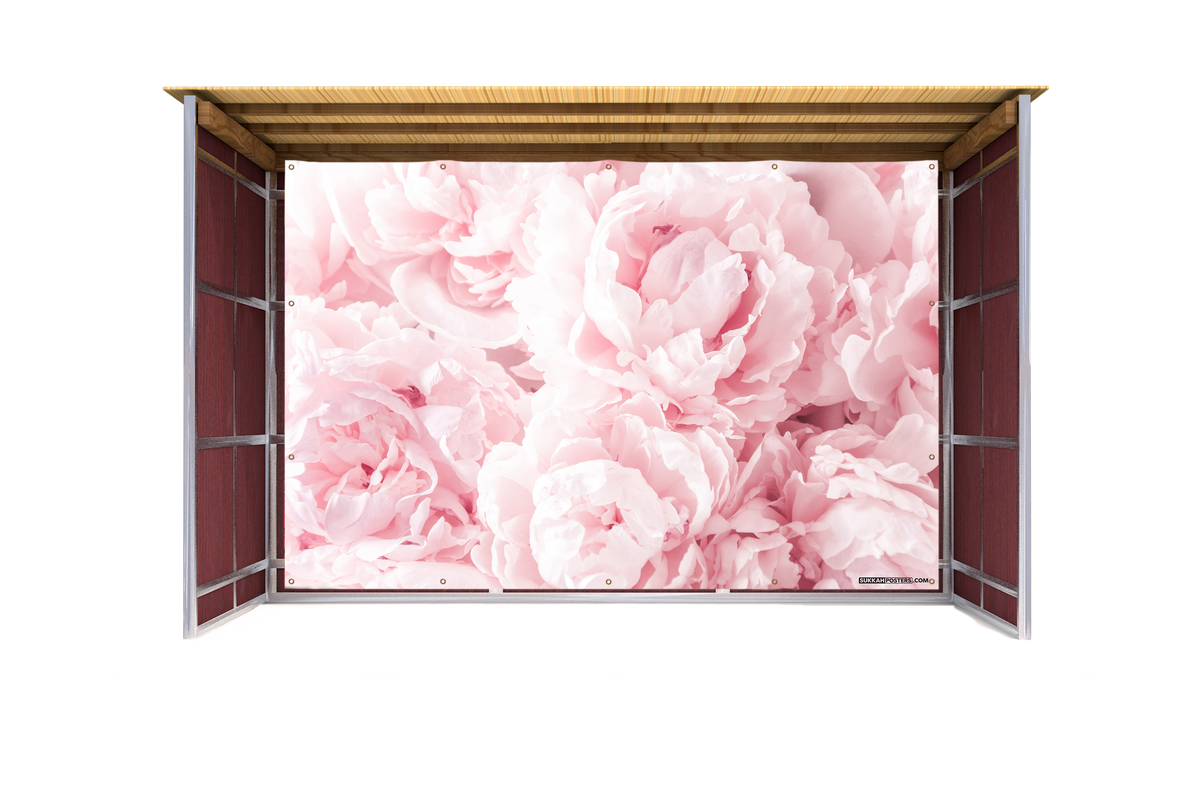 Pink Peonies Sukkah Mural