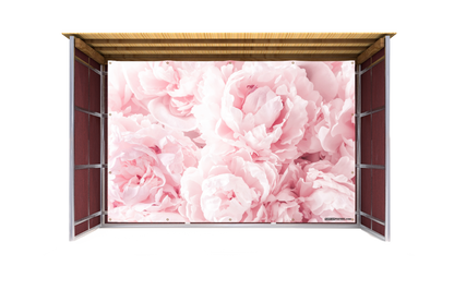 Pink Peonies Sukkah Mural