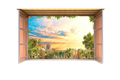 Tropical Glow Sukkah Mural