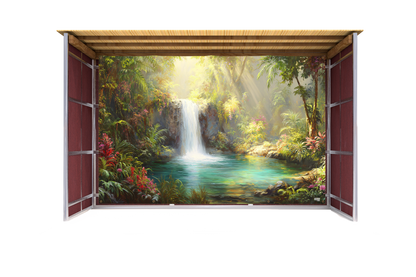 Tropical Falls Sukkah Mural
