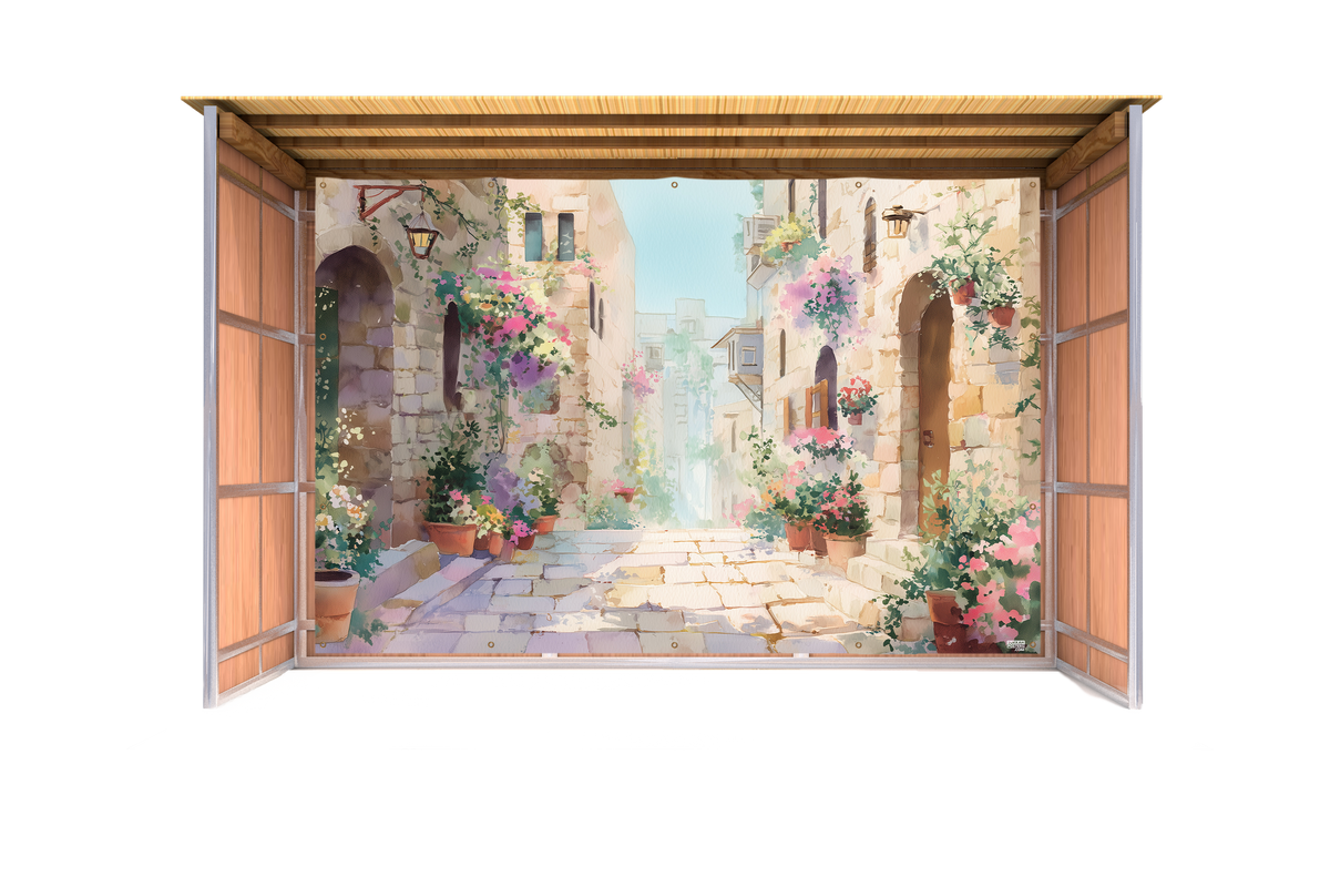 Pastel Alley Sukkah Mural