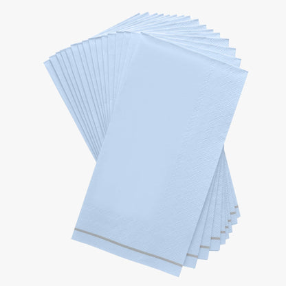 Ice Blue with Silver Stripe Paper Napkins - 3 available size